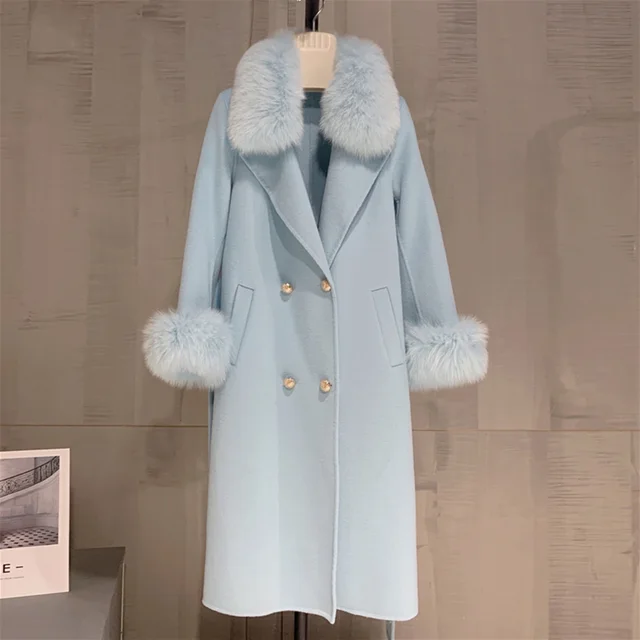 Cashmere with Fox Fur Collar & Cuff Women's