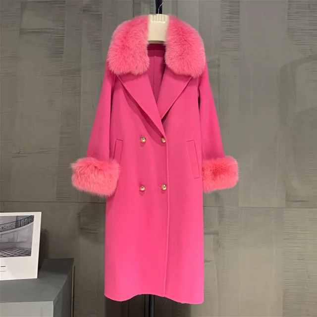 Cashmere with Fox Fur Collar & Cuff Women's