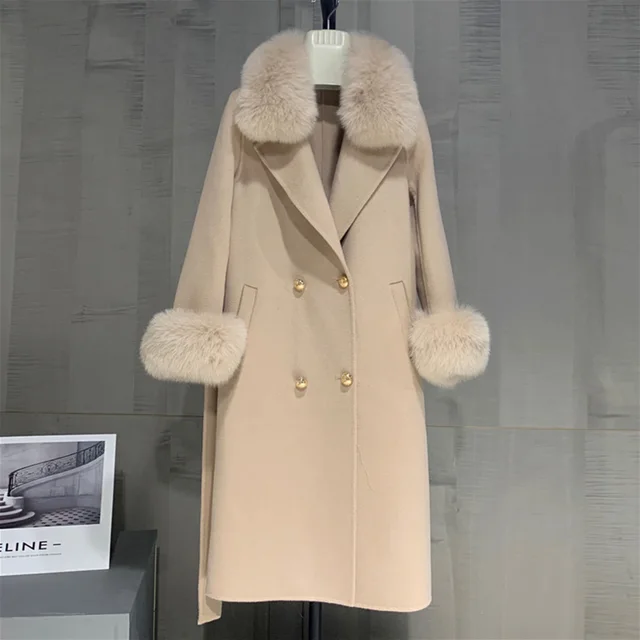 Cashmere with Fox Fur Collar & Cuff Women's