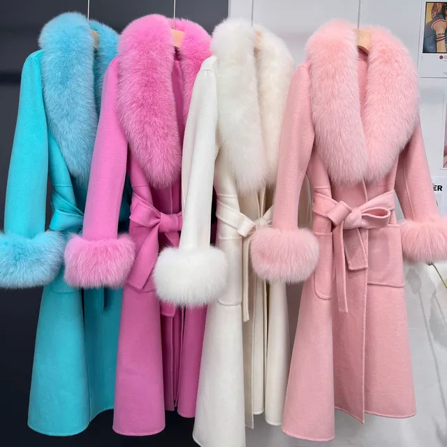Cashmere with Fox Fur Collar & Cuff Women's