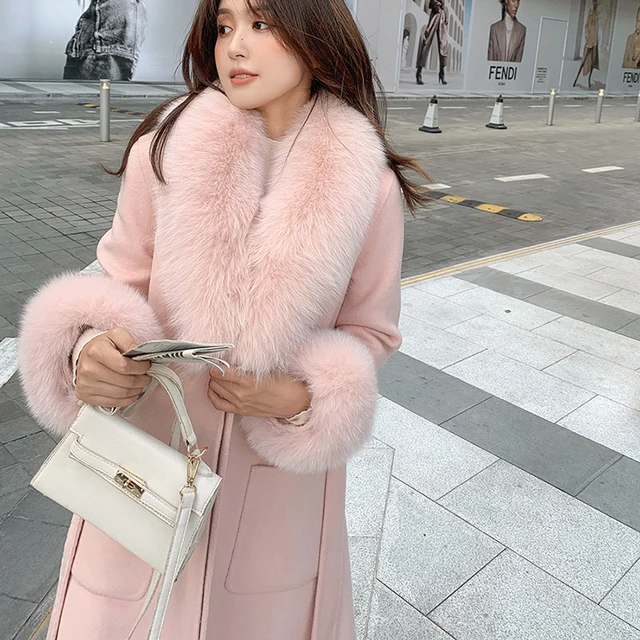 Cashmere with Fox Fur Collar & Cuff Women's