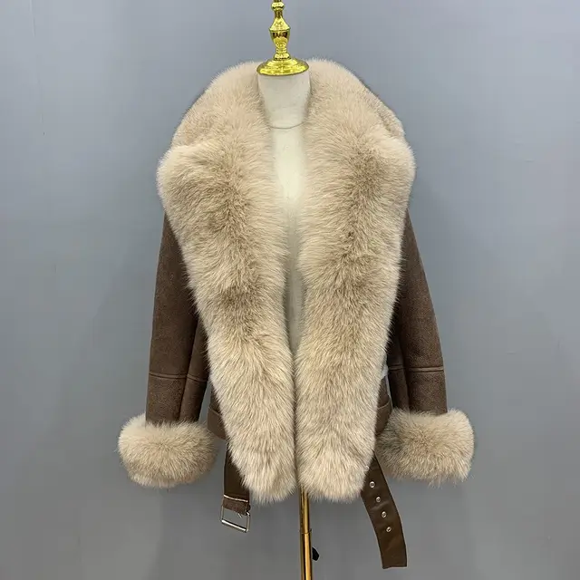 DON JOHN Bomber Jacket With Fox Fur Collar Women's