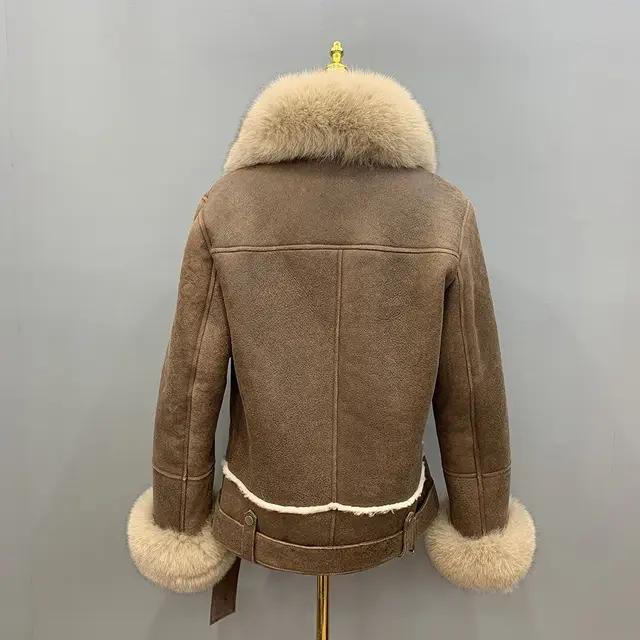 DON JOHN Bomber Jacket With Fox Fur Collar Women's