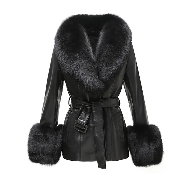 DON JOHN Bomber Jacket With Fox Fur Collar Women's