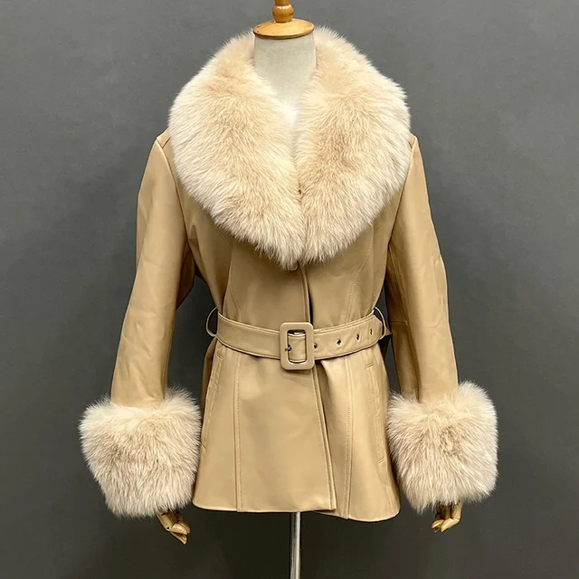 DON JOHN Bomber Jacket With Fox Fur Collar Women's