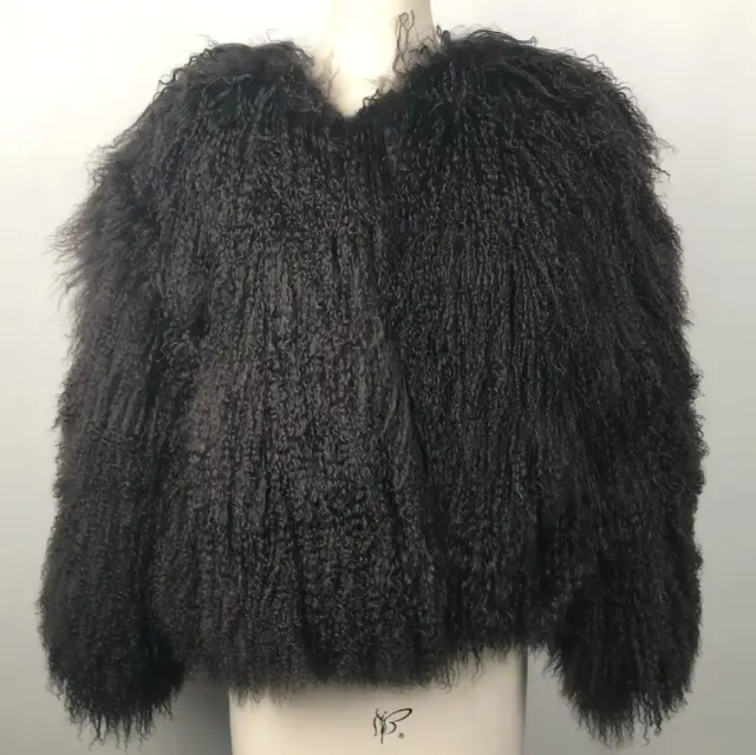 Mongolian Lamb Fur Coat Handmade Women's