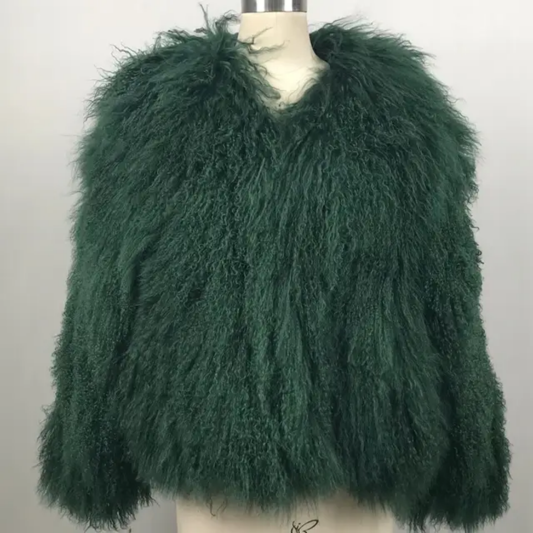 Mongolian Lamb Fur Coat Handmade Women's