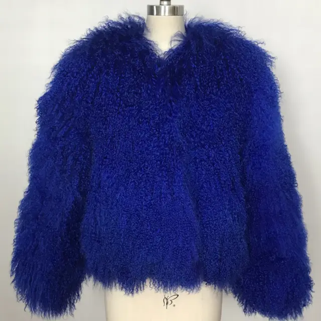 Mongolian Lamb Fur Coat Handmade Women's