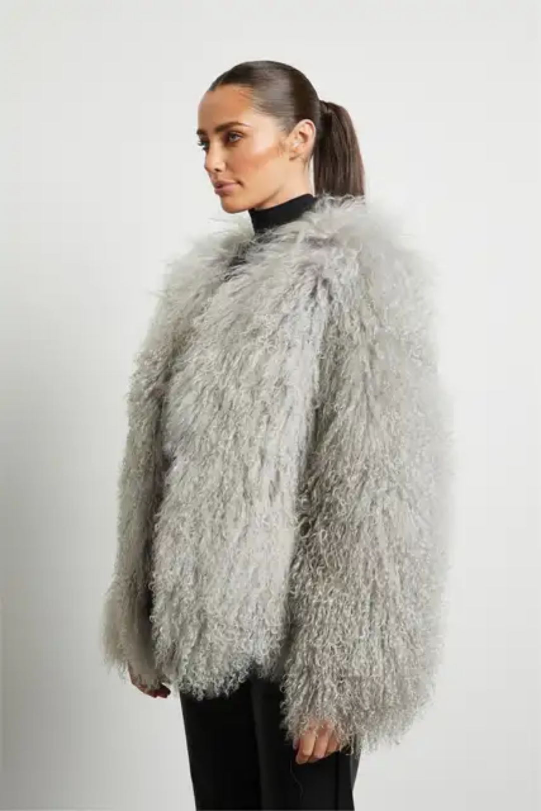 Mongolian Lamb Fur Coat Handmade Women's