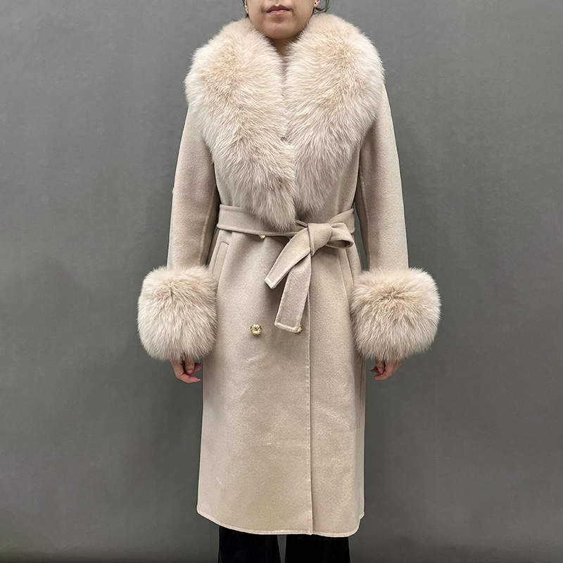 Cashmere with Fox Fur Collar & Cuff Women's