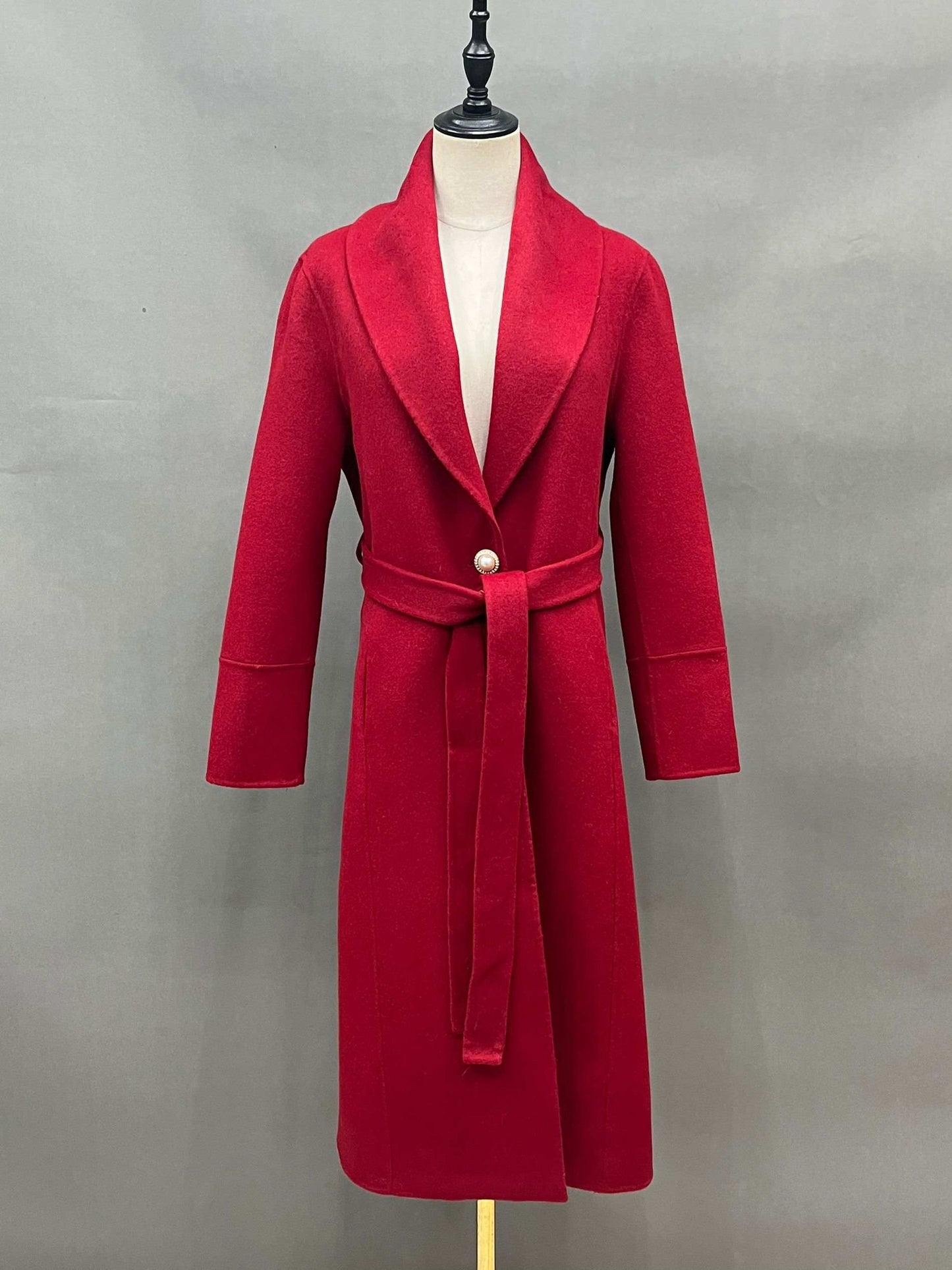 Cashmere Long Trench Coat with Belt Women's