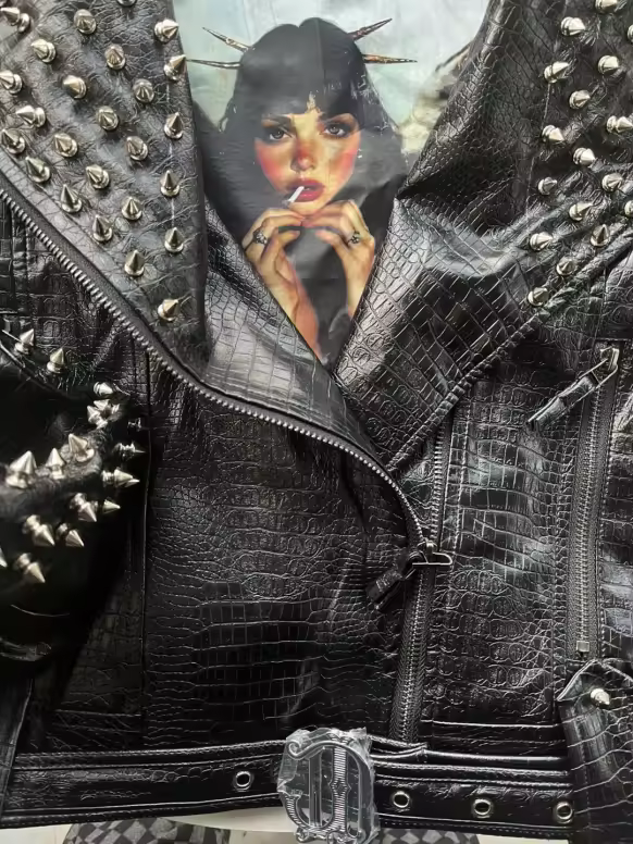 DON JOHN Leather Jacket Women's