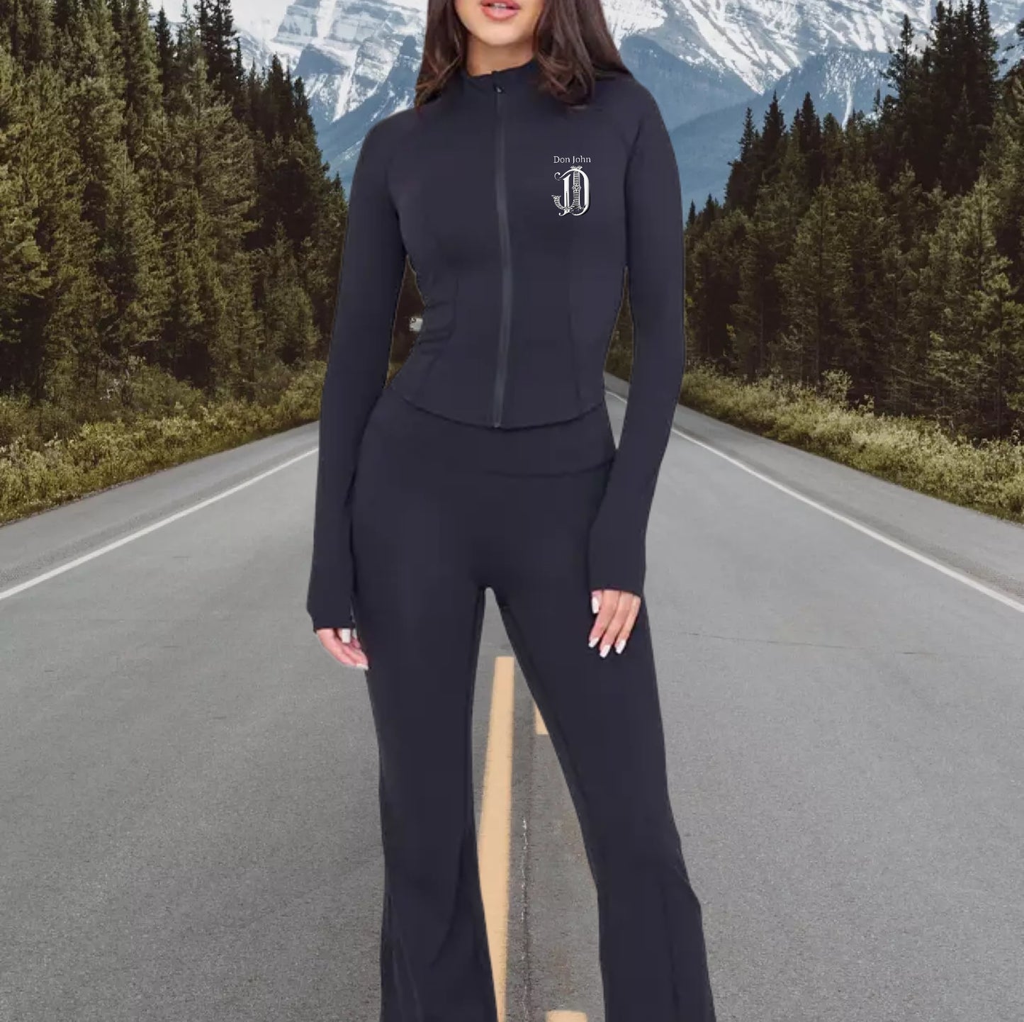 DON JOHN Hoodie Yoga Outfit Set Women's