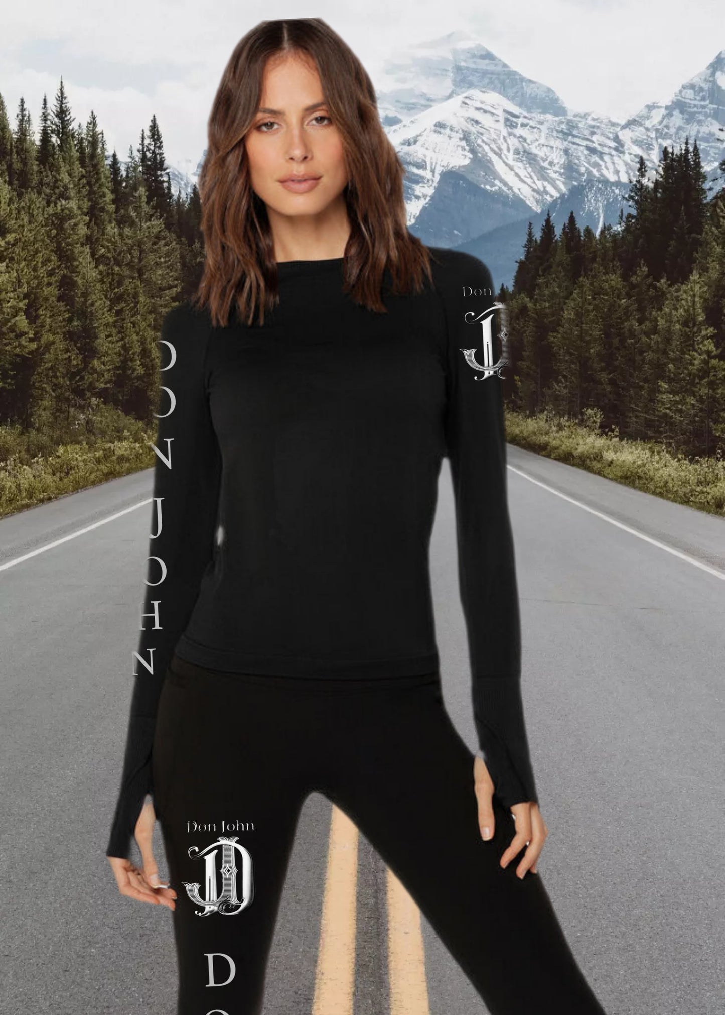 DON JOHN Yoga Outfit Top & Bottom Women's