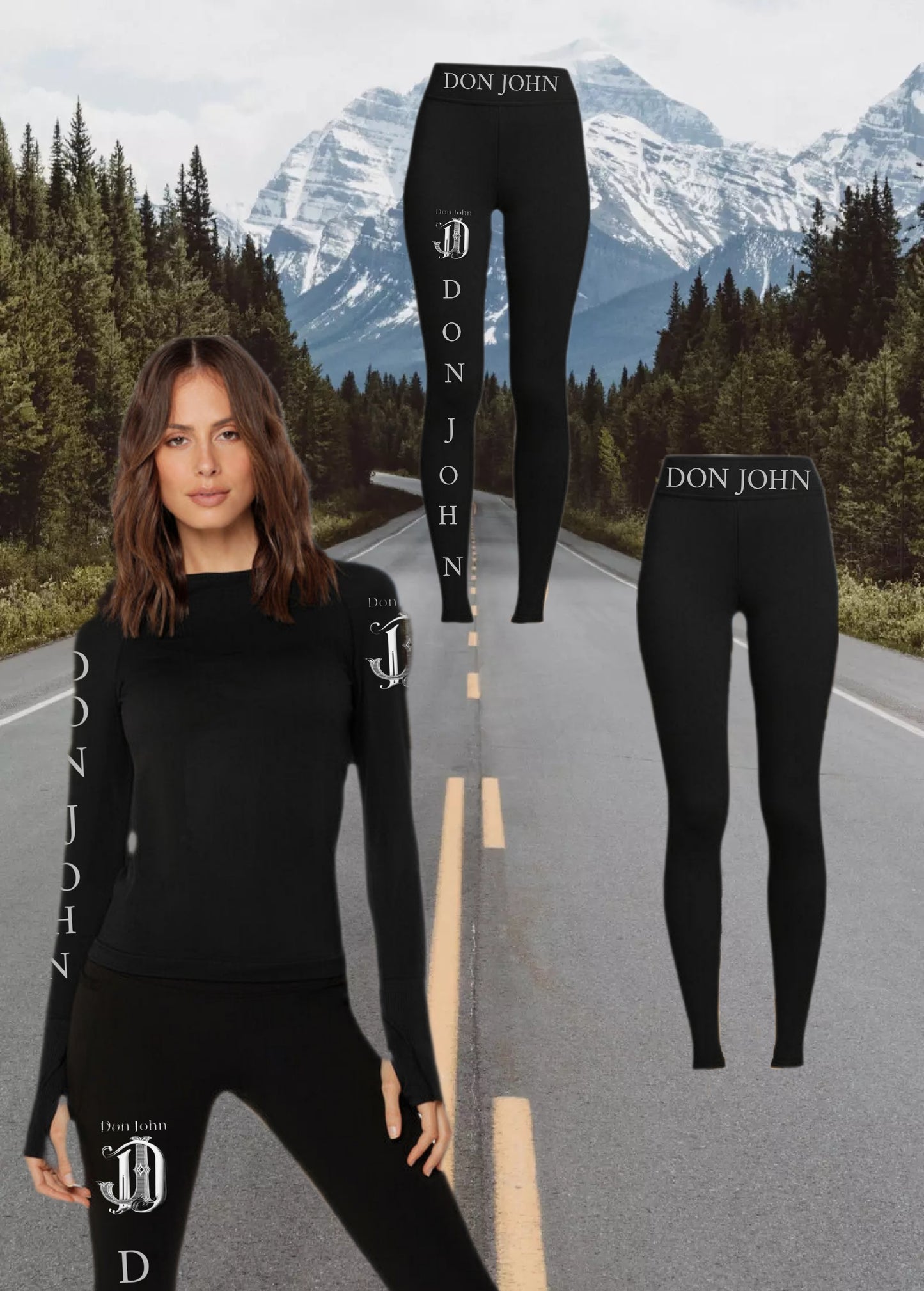 DON JOHN Yoga Outfit Top & Bottom Women's