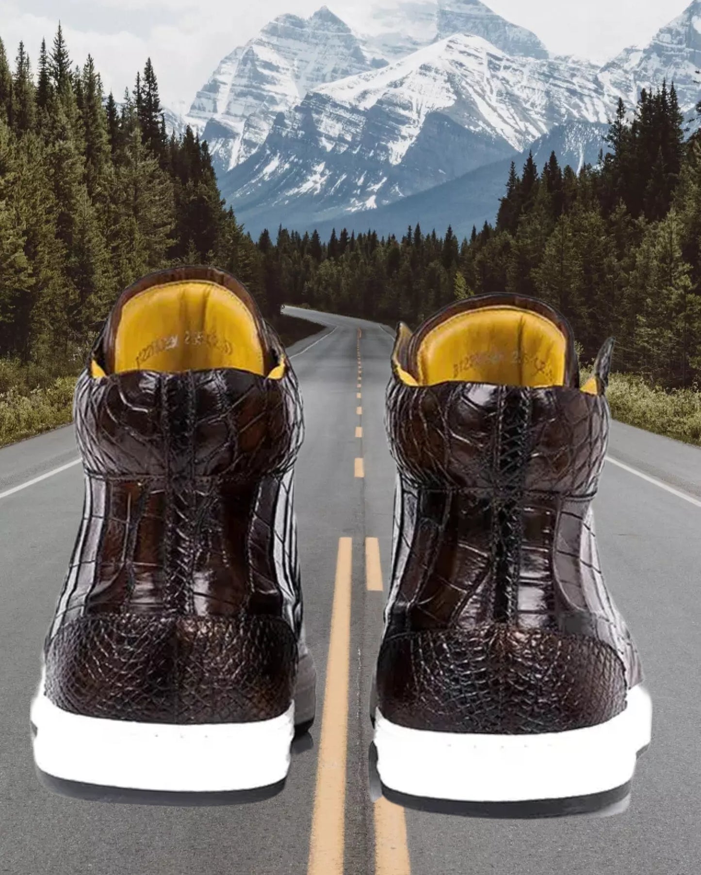 DON JOHN Sneakers Crocodile Handmade Shoes Men's
