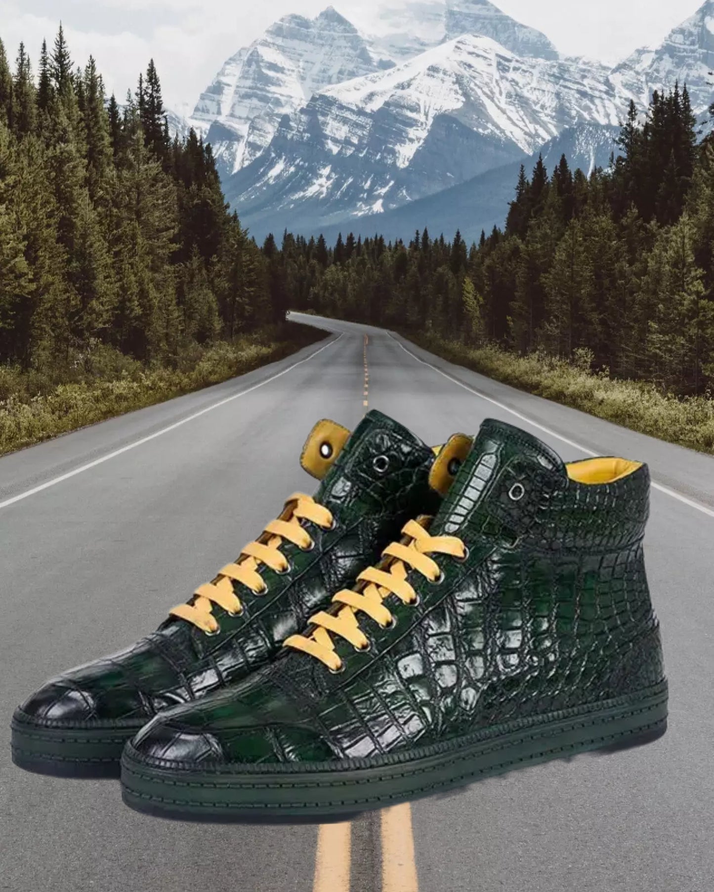 DON JOHN Sneakers Crocodile Handmade Shoes Men's