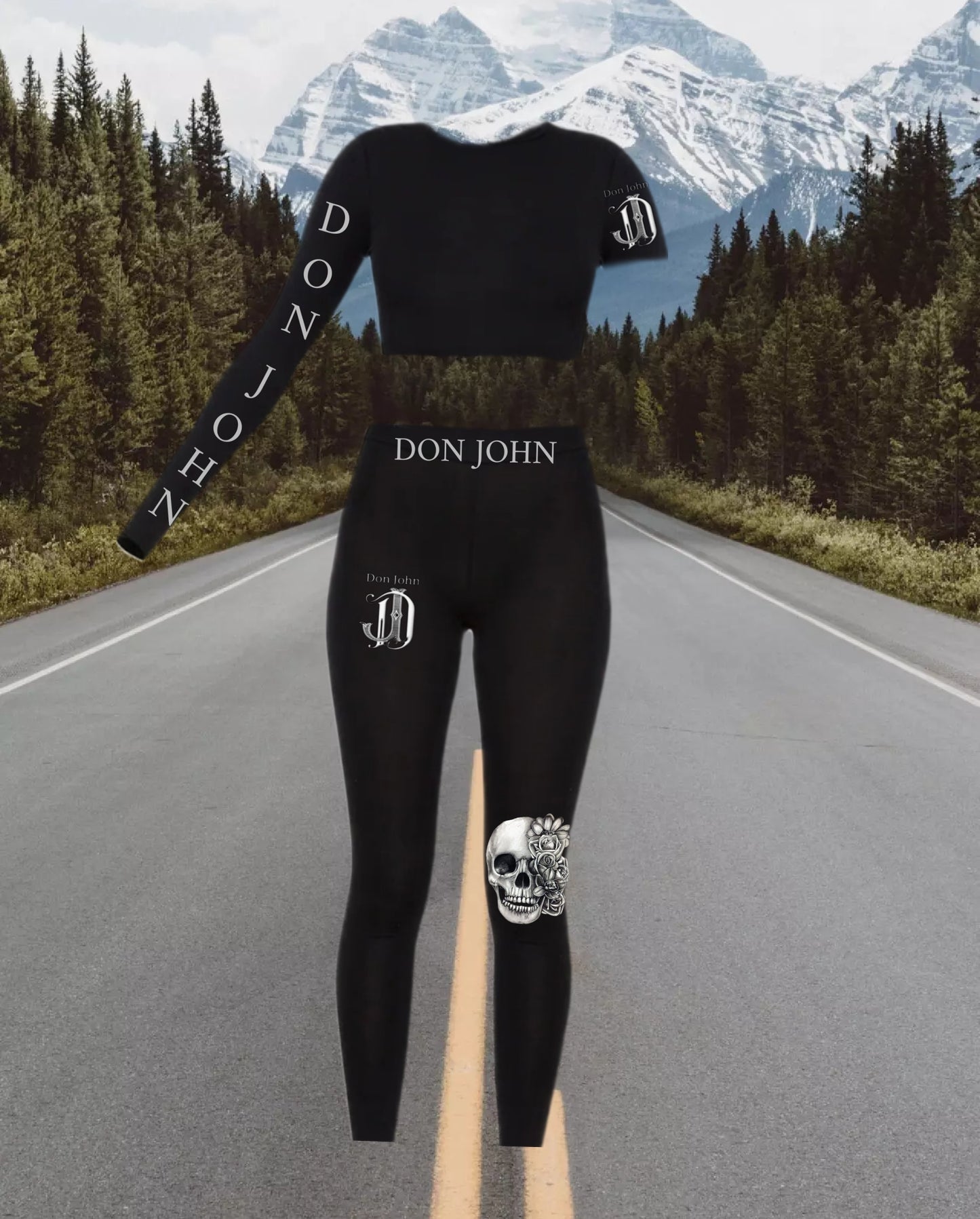 DON JOHN Yoga Outfit Top & Bottom Women's