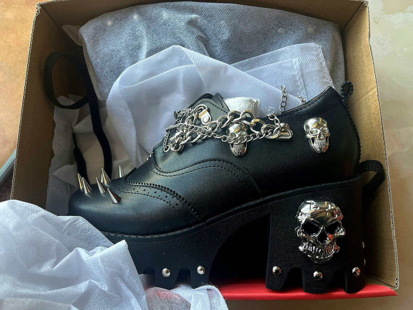 Skull Shoes With Spikes Women's