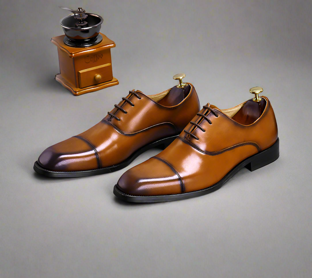 Cowhide Dress Shoes Business Men's