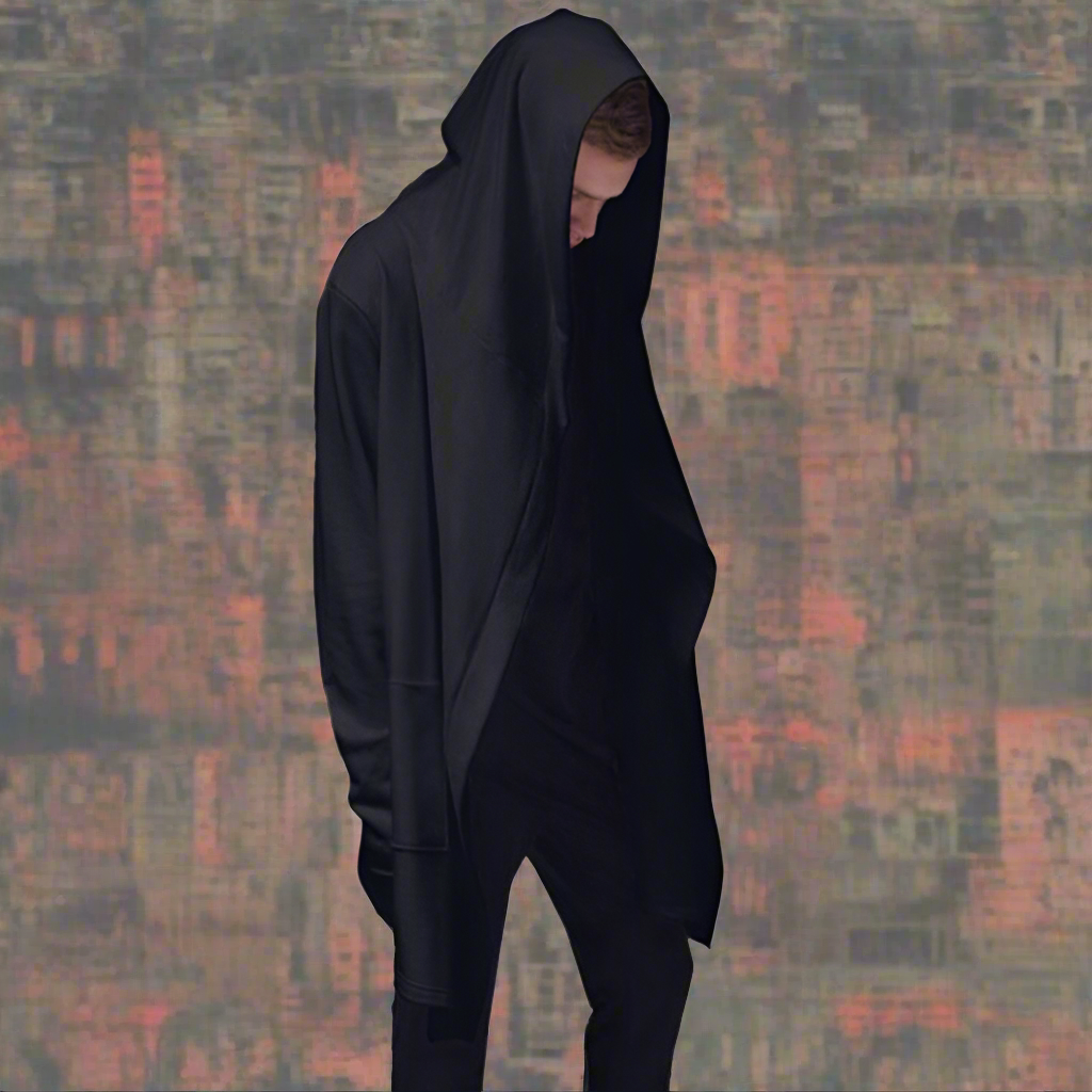 Gothic Hooded Cardigan Long Sleeves Cloak Men's