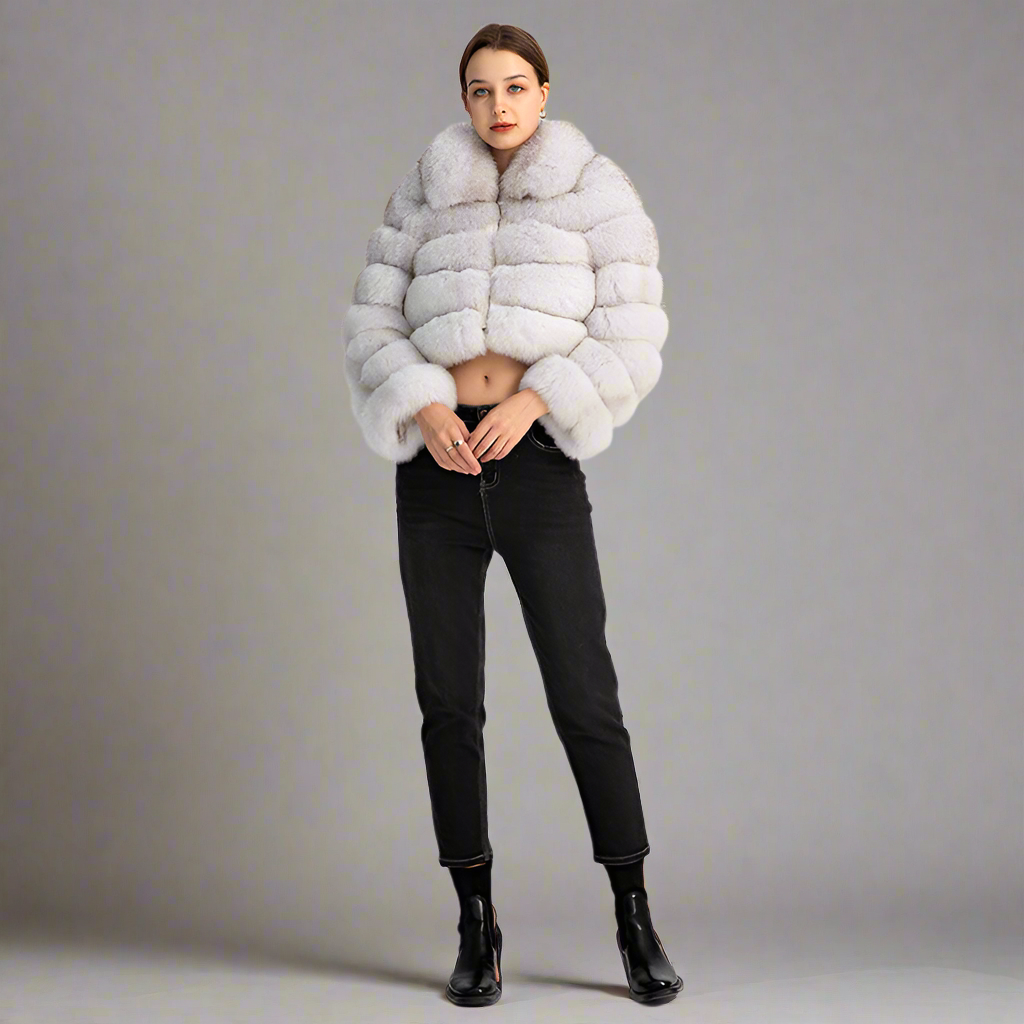 Fox Fur Cropped Coat Women's