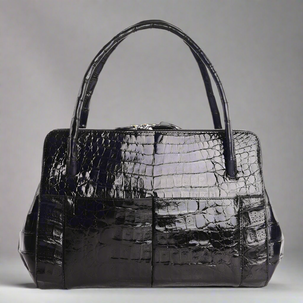 Handmade Purse Glossy Crocodile Belly Luxurious Bag Women's