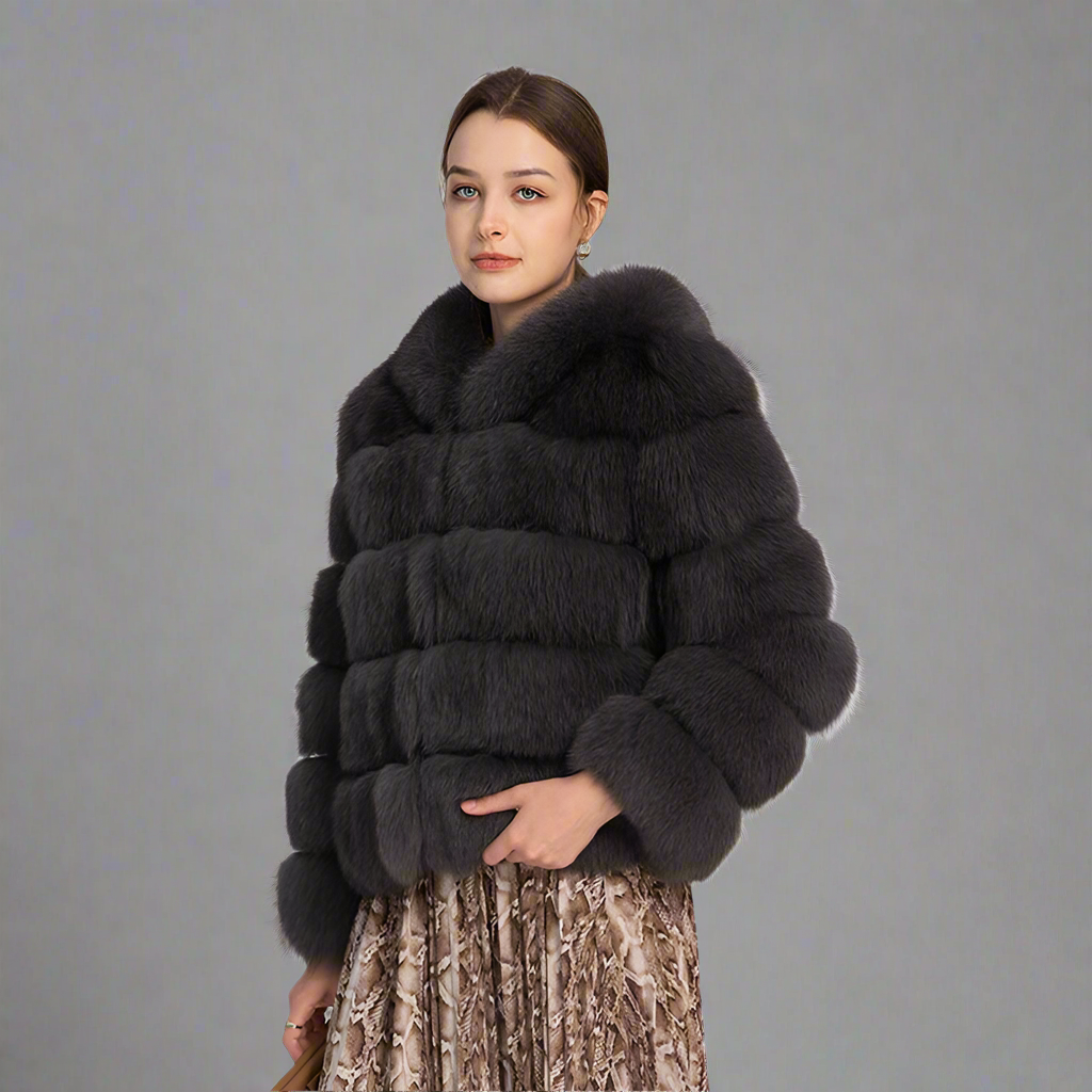 Fox Fur Hooded Coat Women's