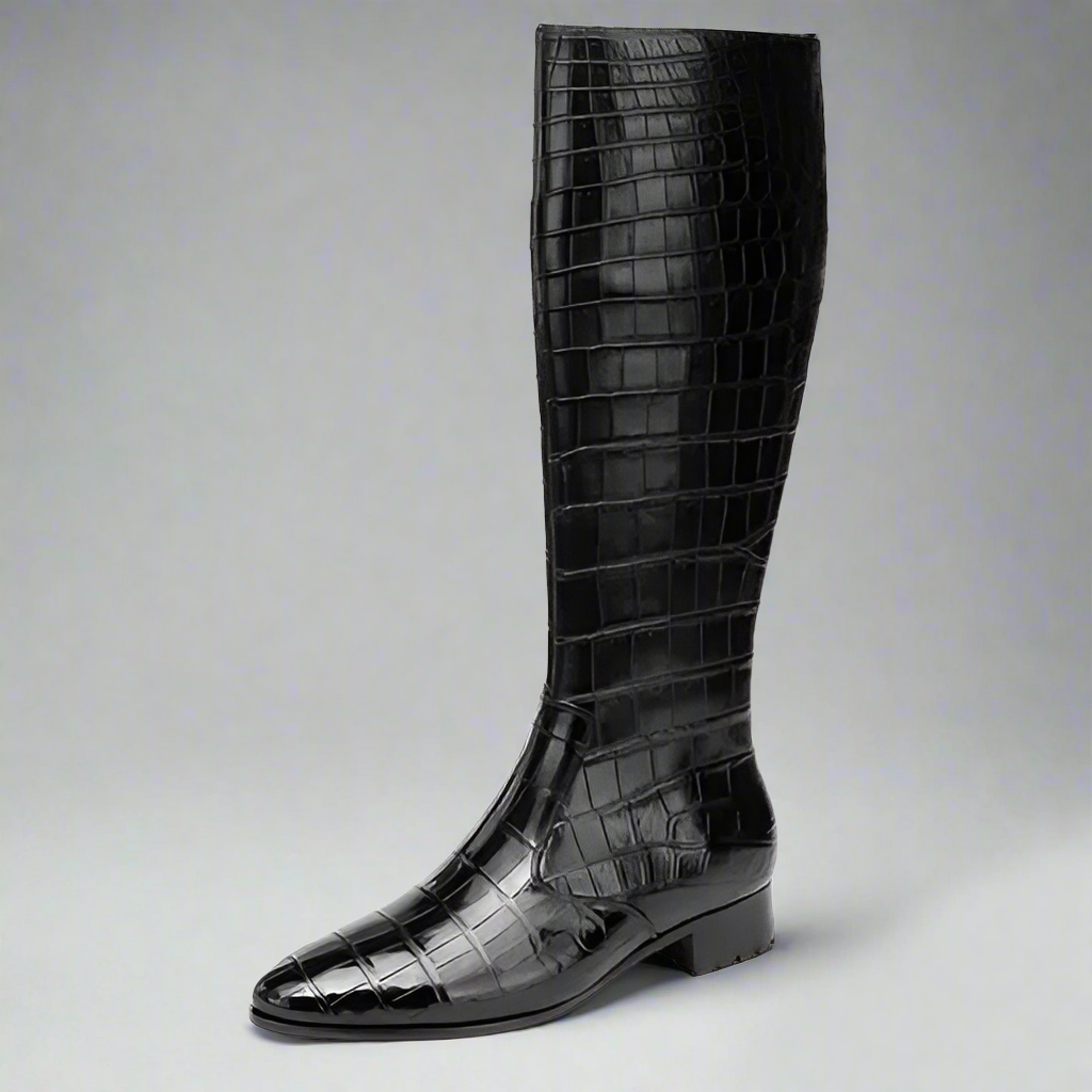 DON JOHN Crocodile Handmade Boots Women's