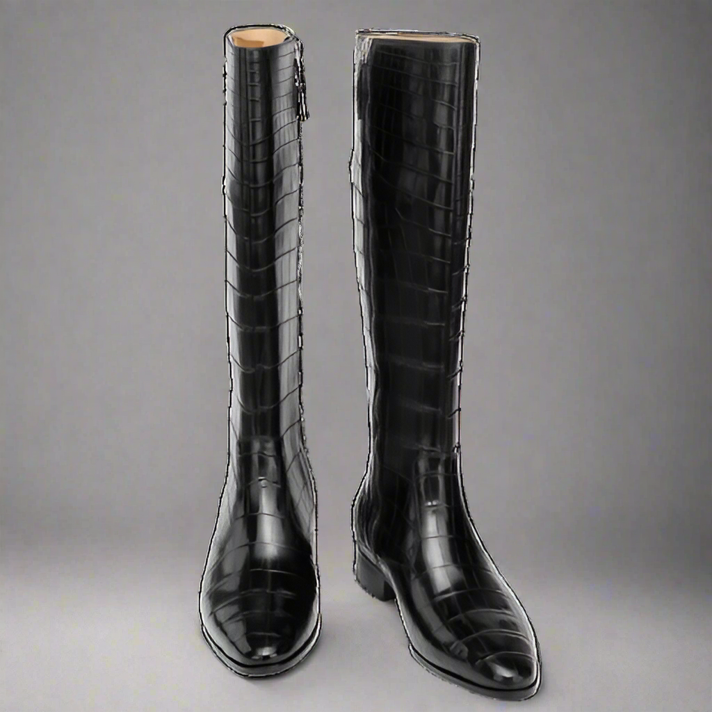 DON JOHN Crocodile Handmade Boots Women's