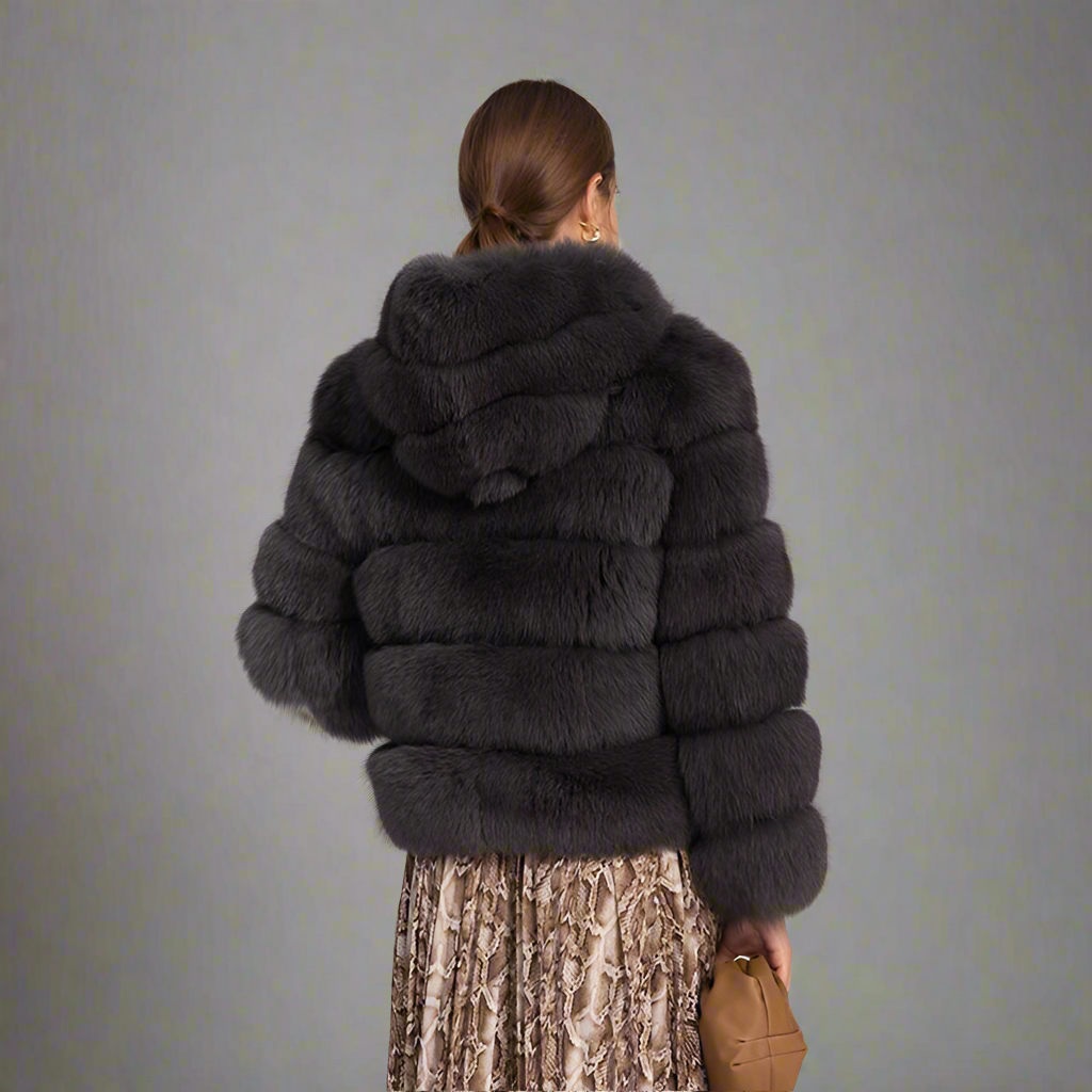 Fox Fur Hooded Coat Women's