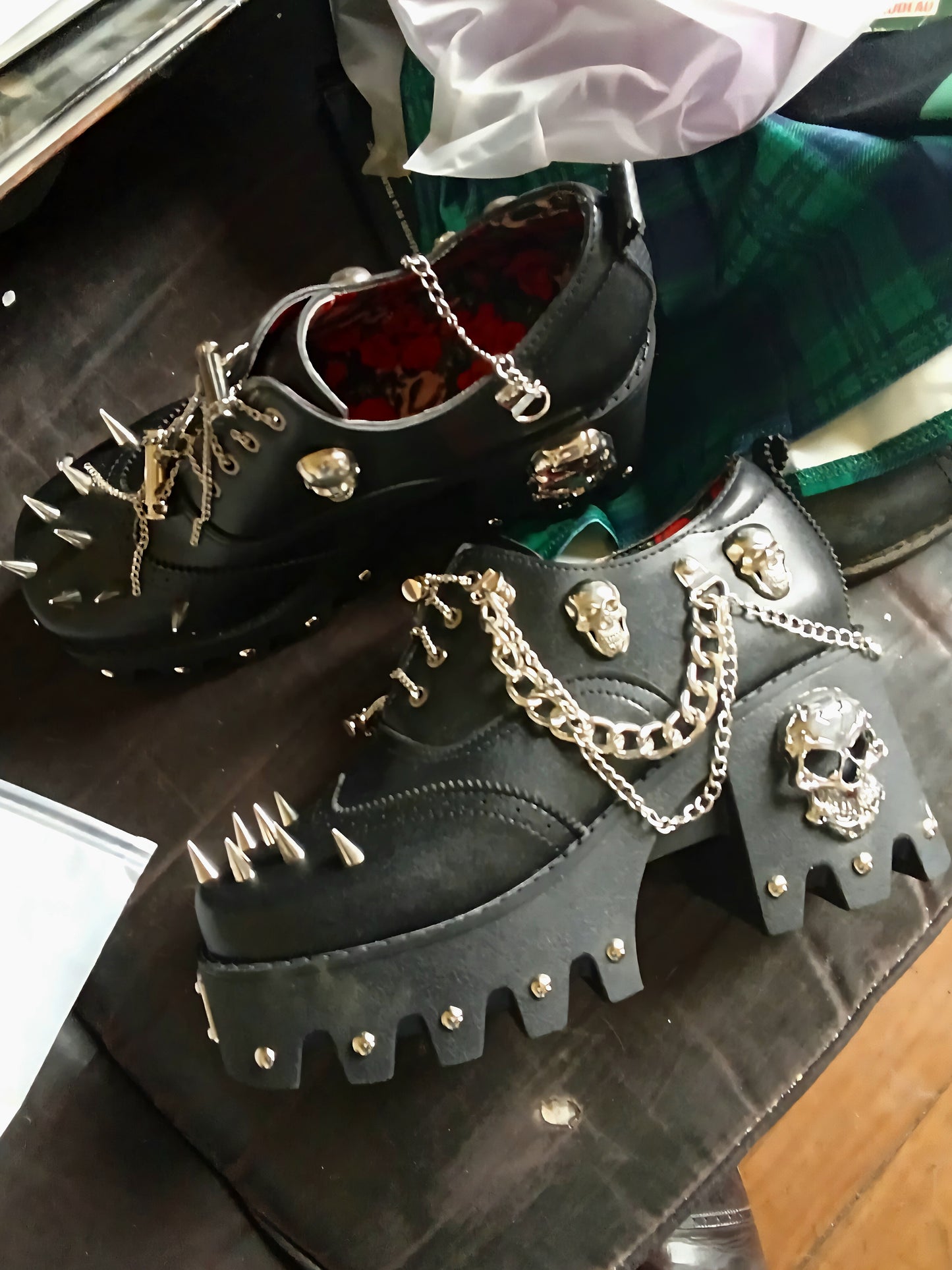Skull Shoes With Spikes Women's
