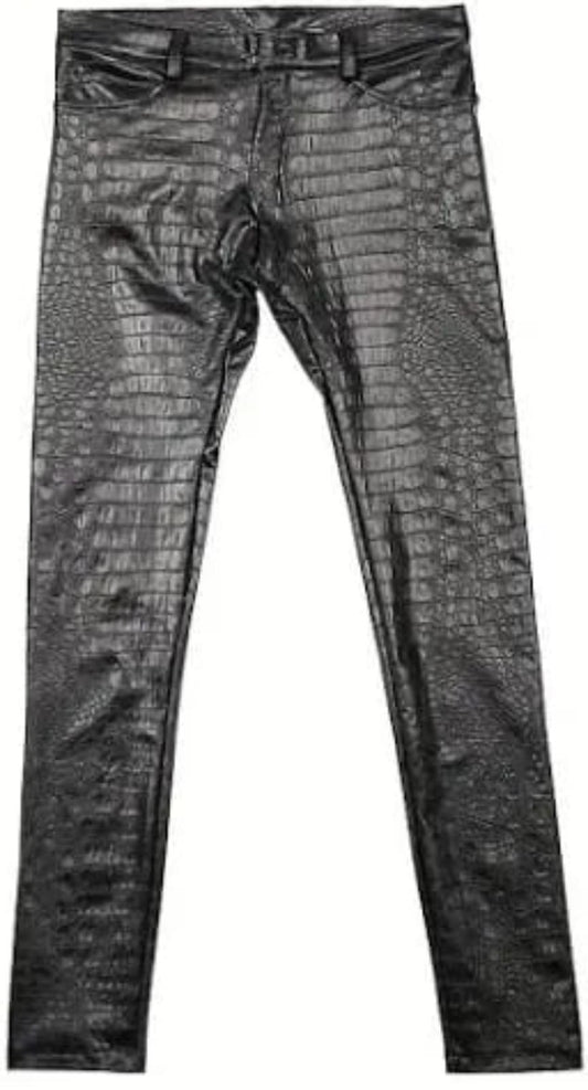 Embossed Crocodile Suede Blazer & Matching Pants