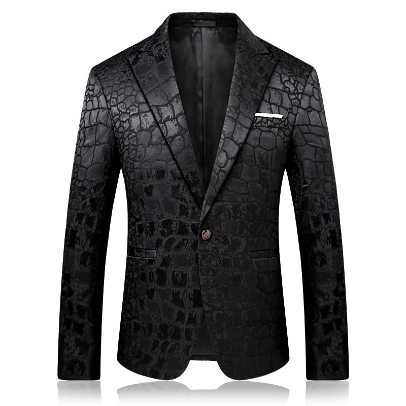 Embossed Crocodile Suede Blazer & Matching Pants