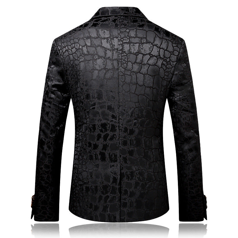 Embossed Crocodile Suede Blazer & Matching Pants
