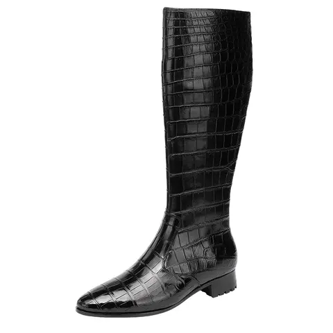 DON JOHN Crocodile Handmade Boots Women's