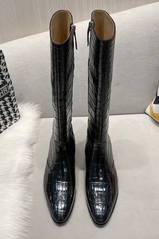 DON JOHN Crocodile Handmade Boots Women's