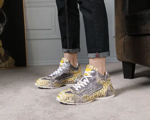 DON JOHN Handmade Python Hightop Sneakers Men's