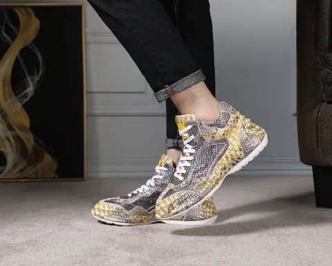 DON JOHN Handmade Python Hightop Sneakers Men's