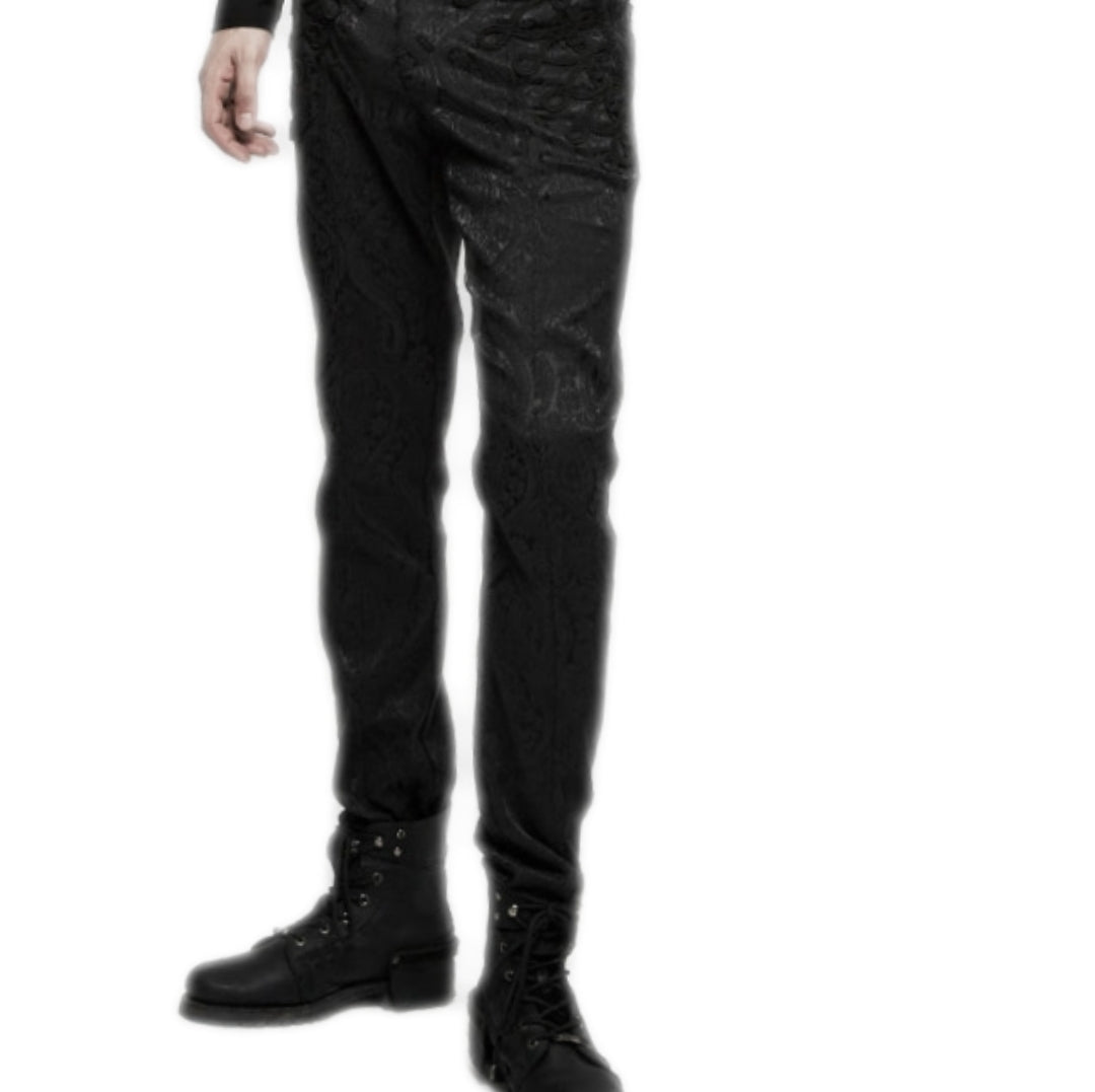 PUNKRAVE K-302 Gothic Pants Jacquard Crazy Pattern Pockets Men's