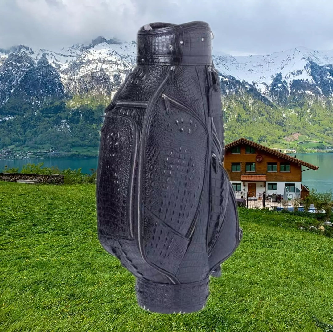 Luxury Crocodile Skin Leather Golf Bag Men's