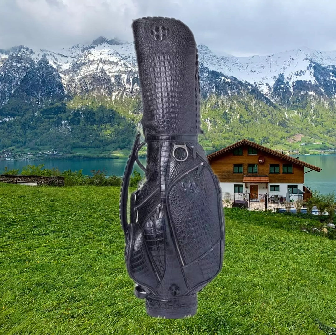 Luxury Crocodile Skin Leather Golf Bag Men's