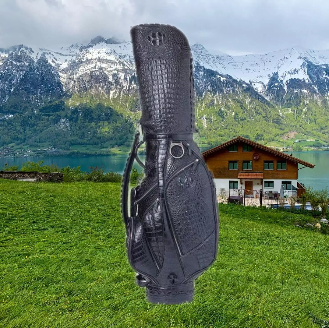 Luxury Crocodile Skin Leather Golf Bag Men's