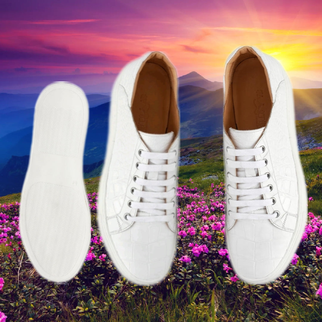 DON JOHN Crocodile Sneakers Handmade Men's