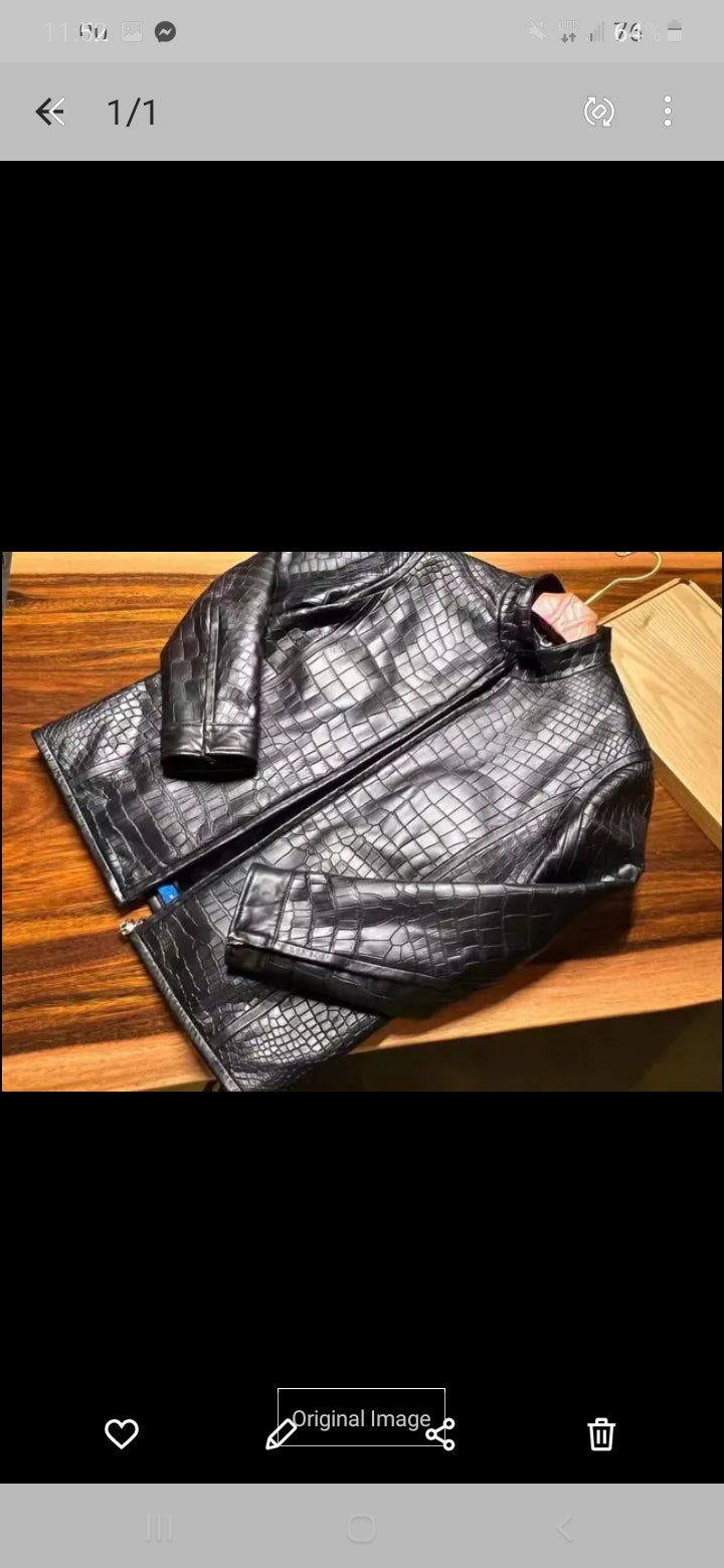 DON JOHN Crocodile Jackets Handmade Men's