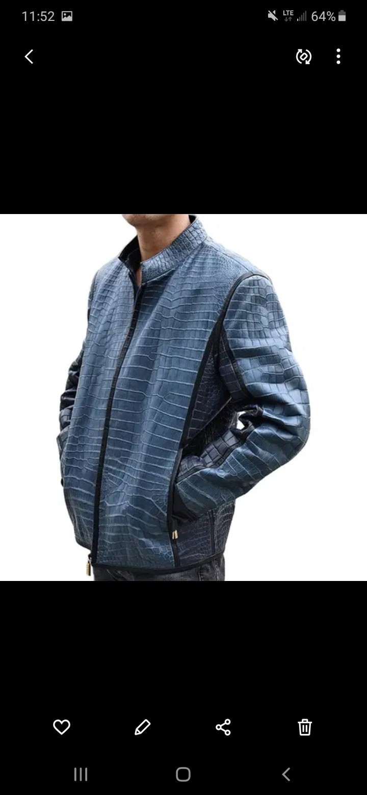 DON JOHN Crocodile Jackets Handmade Men's