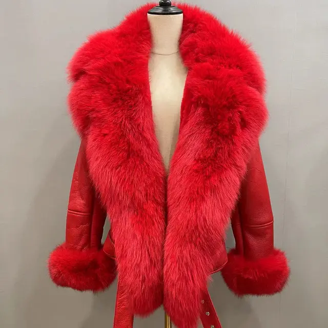 DON JOHN Bomber Jacket With Fox Fur Collar Women's