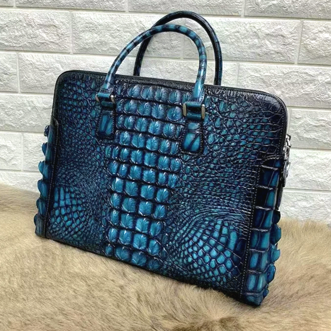 Handmade Luxury Crocodile Handbag Briefcase Unisex