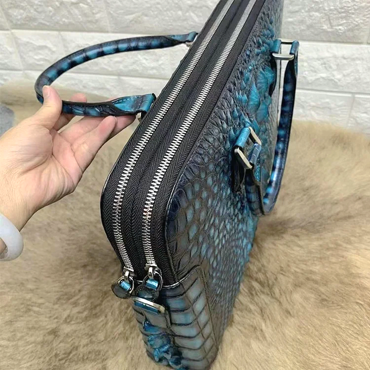 Handmade Luxury Crocodile Handbag Briefcase Unisex