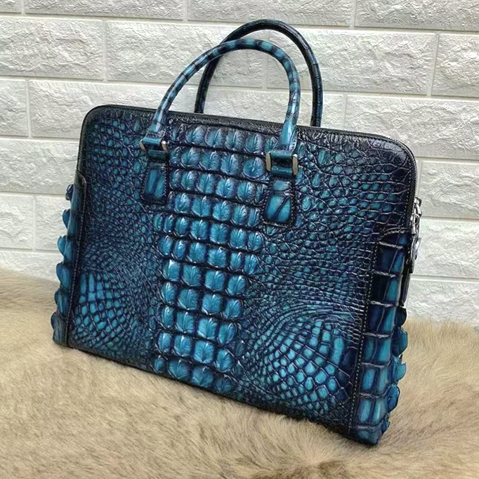 Handmade Luxury Crocodile Handbag Briefcase Unisex